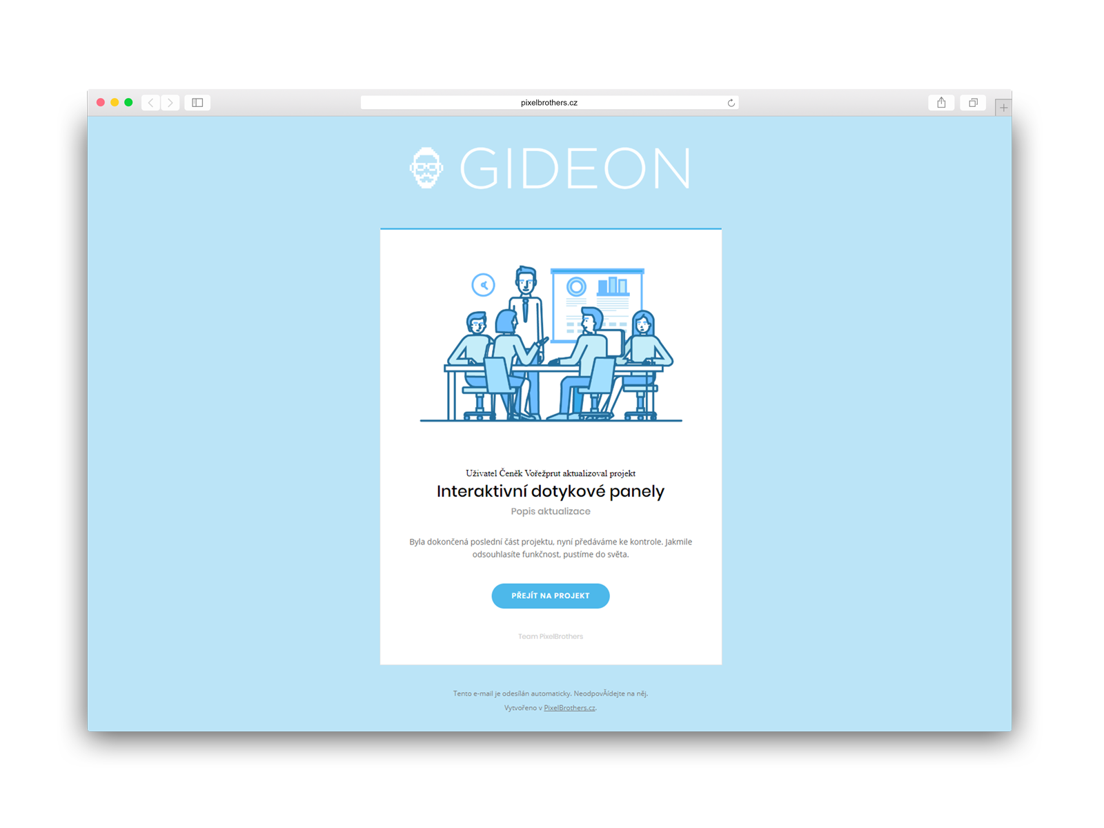 CRM Gideon - mailová šablona